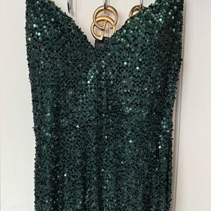 Elegant Green Sequin Dress